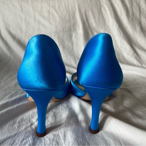 Benjamin Adams London Blue Dyed Duchesse Silk Heels - Picture 7 of 13